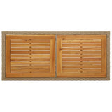 vidaXL Tuintafel massief acaciahout en poly rattan beige