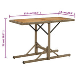 vidaXL Tuintafel massief acaciahout en poly rattan beige