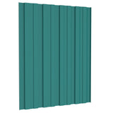 vidaXL Panneau de toit 12 pcs Vert 60 x 45 cm Acier galvanisé