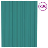 vidaXL Panneau de toit 12 pcs Vert 60 x 45 cm Acier galvanisé