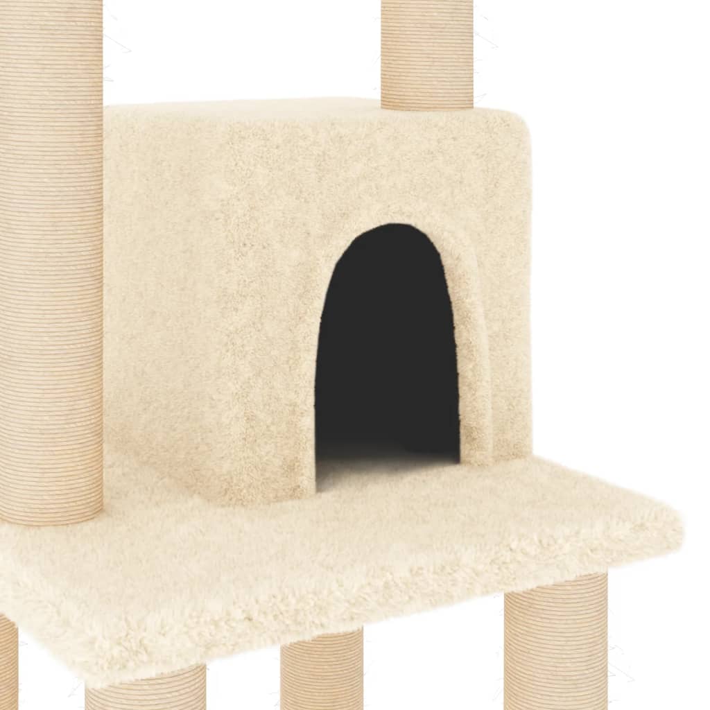 vidaXL Cat scratching post with sisal scratching posts 105 cm cream