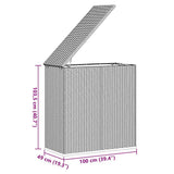 vidaXL Tuinbox 100x49x103,5 cm polyetheen rattan zwart