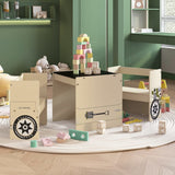 vidaXL 3-Piece Kids' Table and Chair Set Off-Road Car Design MDF