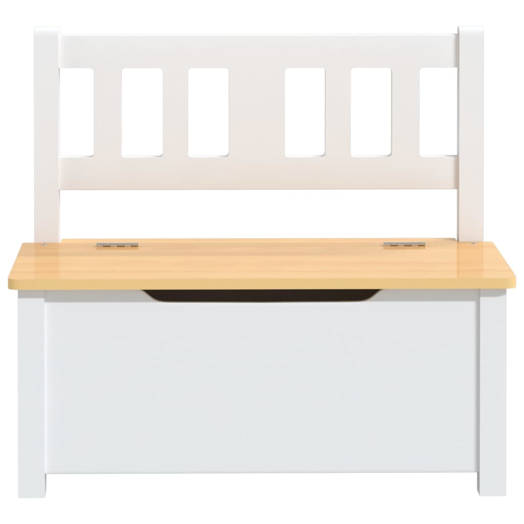 vidaXL Kinderopbergbankje 60x30x55 cm MDF wit en grijs
