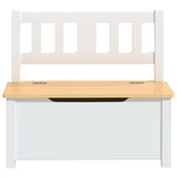 vidaXL Kinderopbergbankje 60x30x55 cm MDF wit en grijs