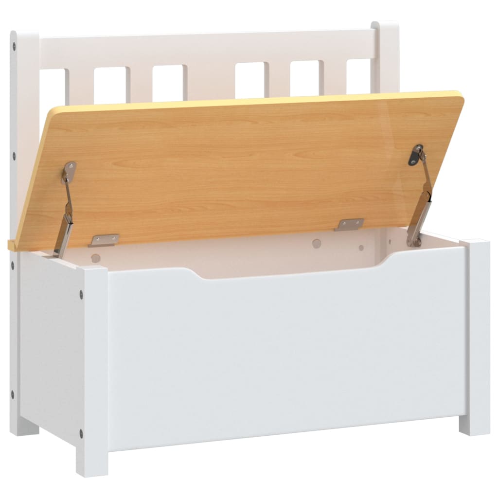vidaXL Kinderopbergbankje 60x30x55 cm MDF wit en grijs