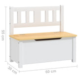 vidaXL Kinderopbergbankje 60x30x55 cm MDF wit en grijs