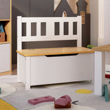 vidaXL Kinderopbergbankje 60x30x55 cm MDF wit en grijs