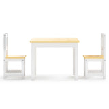 vidaXL 3-Piece Kids Table and Chair Set MDF White and Grey