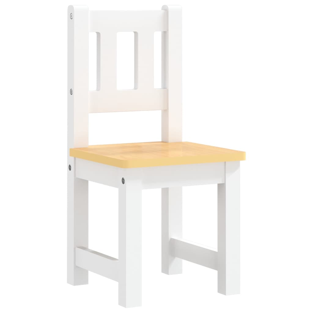 vidaXL 3-Piece Kids Table and Chair Set MDF White and Grey