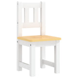 vidaXL 3-Piece Kids Table and Chair Set MDF White and Grey