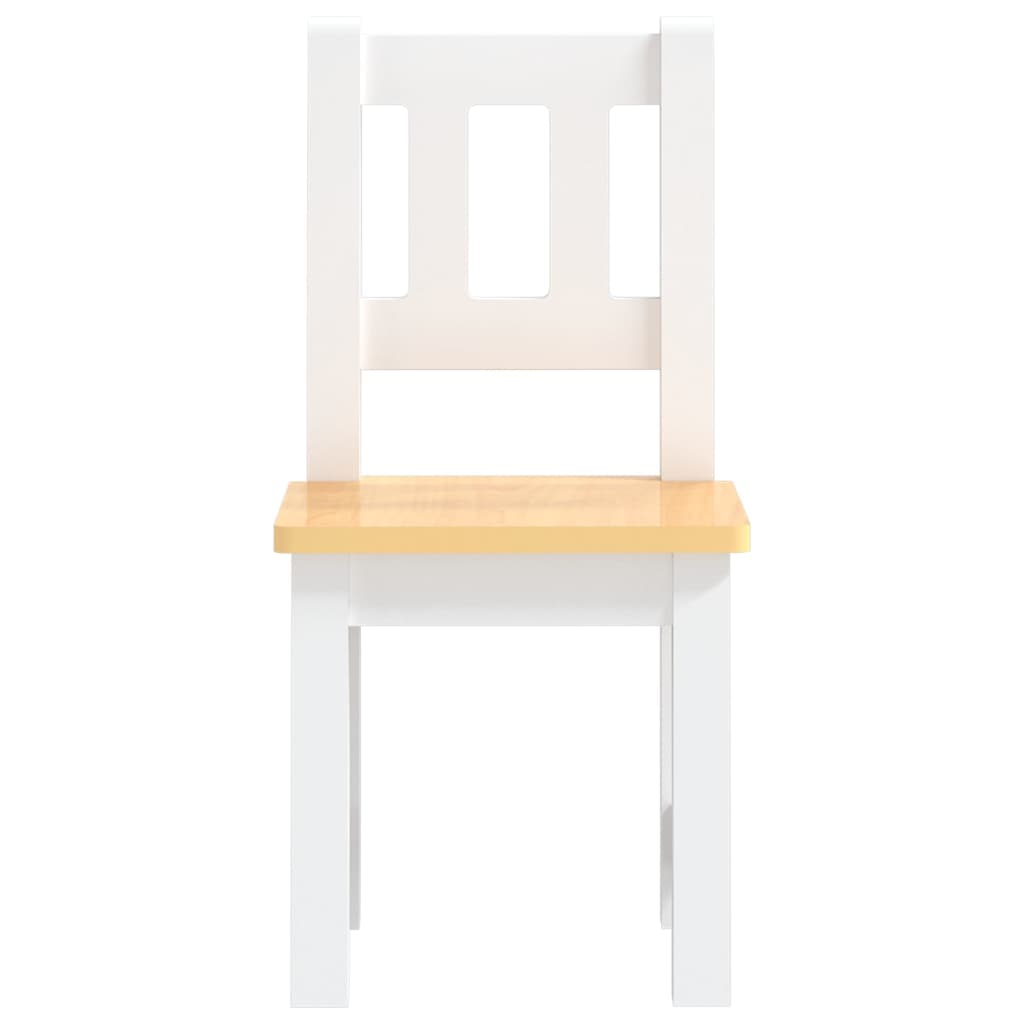 vidaXL 3-Piece Kids Table and Chair Set MDF White and Grey