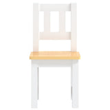 vidaXL 3-Piece Kids Table and Chair Set MDF White and Grey