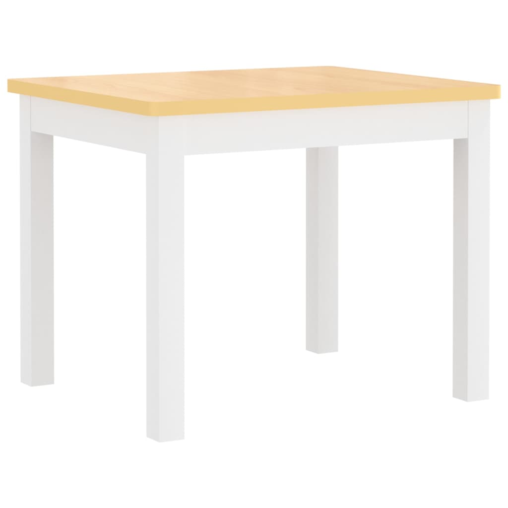 vidaXL 3-Piece Kids Table and Chair Set MDF White and Grey