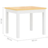 vidaXL 3-Piece Kids Table and Chair Set MDF White and Grey