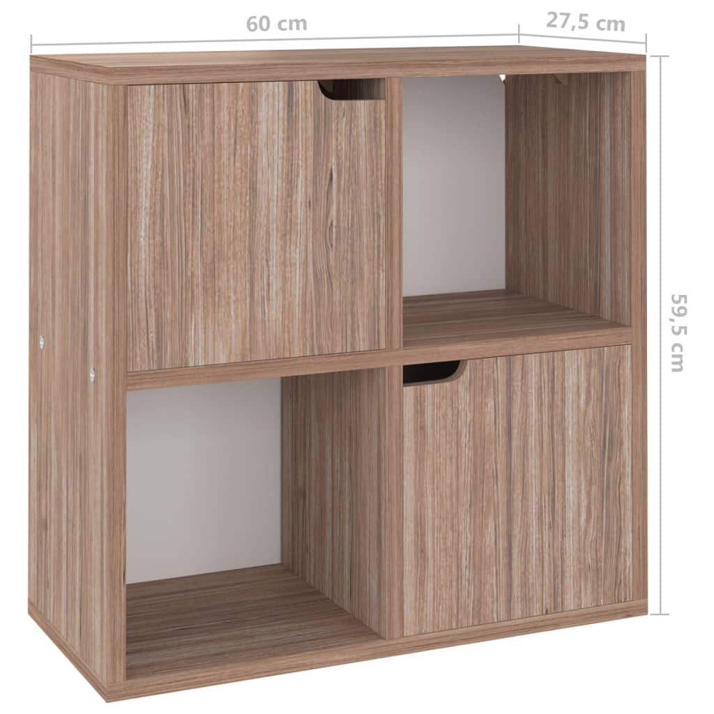 vidaXL Boekenkast 60x27,5x59,5 cm bewerkt hout grijs sonoma eikenkleur