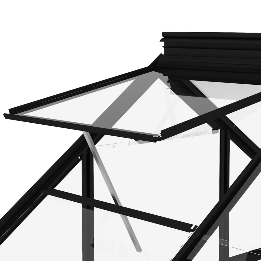 vidaXL Kweekkas 155x103x191 cm aluminium en glas antracietkleurig