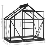 vidaXL Kweekkas 155x103x191 cm aluminium en glas antracietkleurig