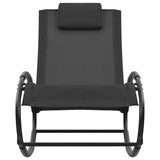 vidaXL Sun Lounger with Cushion Steel and Textilene Black