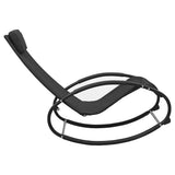 vidaXL Sun Lounger with Cushion Steel and Textilene Black
