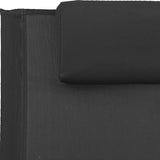 vidaXL Sun Lounger with Cushion Steel and Textilene Black