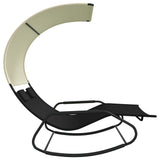 vidaXL Double Rocking Sun Lounger with Canopy Textilene Cream