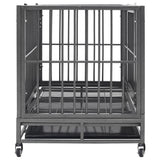 vidaXL Dog Crate with Wheels 92x62x76 cm Steel