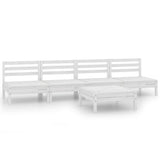 vidaXL 5-piece Lounge Set Solid Pine Wood White