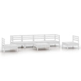 vidaXL 7-Piece Lounge Set Solid Pine Wood White