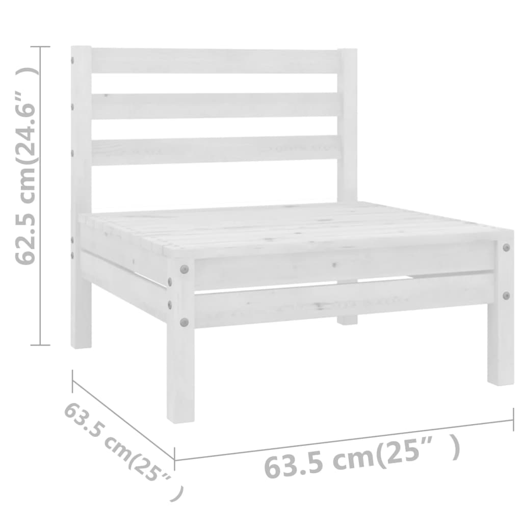 vidaXL 7-Piece Lounge Set Solid Pine Wood White