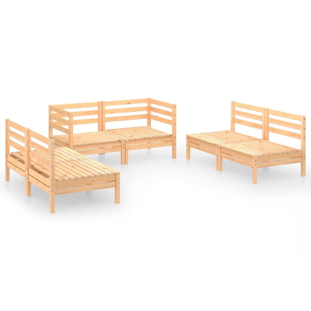 vidaXL 6-Piece Lounge Set Solid Pine Wood