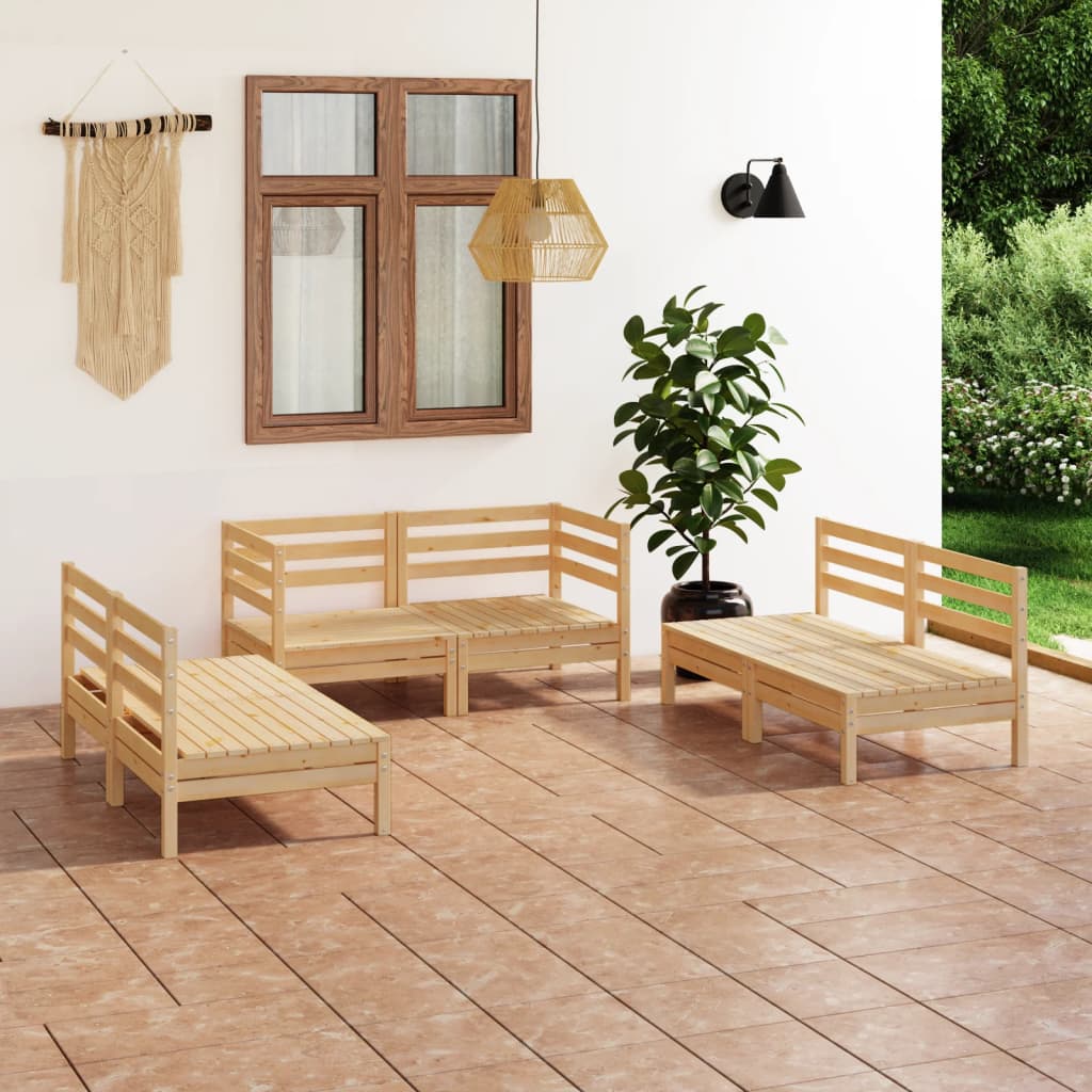 vidaXL 6-Piece Lounge Set Solid Pine Wood