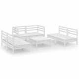 vidaXL 7-delige Loungeset massief grenenhout wit