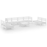vidaXL 9-piece Lounge Set Solid Pinewood White