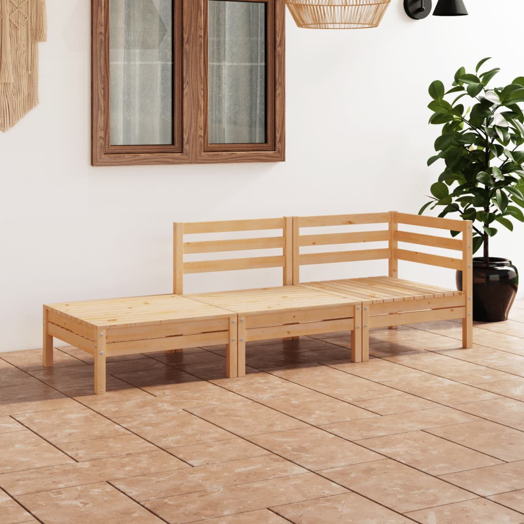 vidaXL 3-Piece Lounge Set Solid Pinewood