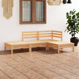 vidaXL 4-Piece Solid Pine Wood Lounge Set
