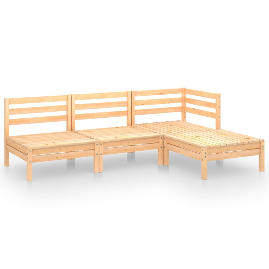 vidaXL 4-delige Loungeset massief grenenhout