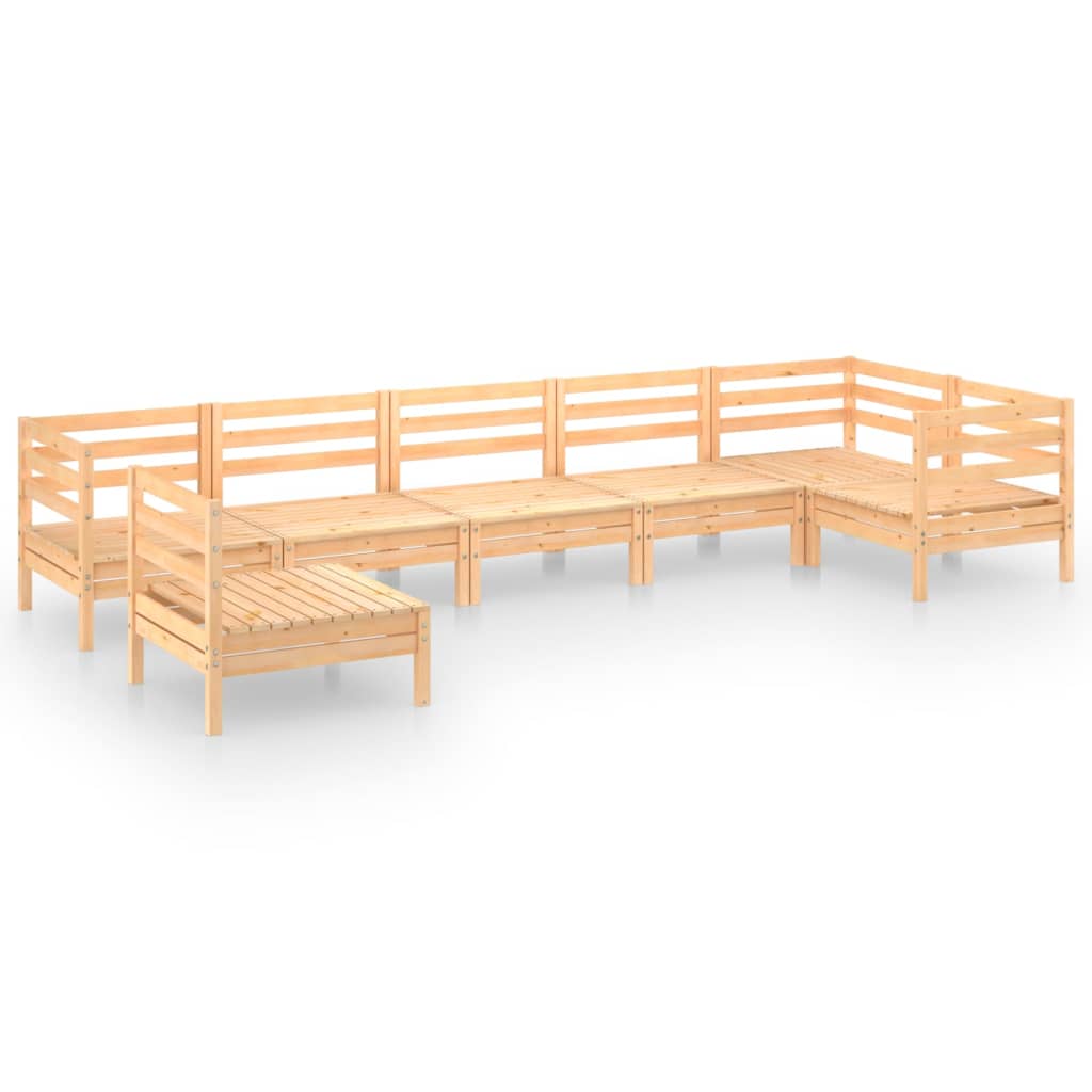 vidaXL 7-Piece Lounge Set Solid Pine Wood