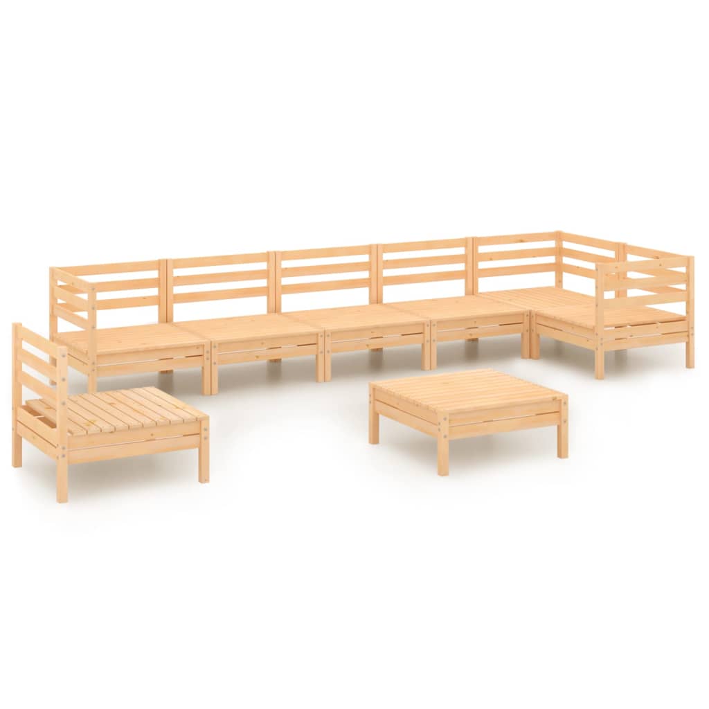 vidaXL 8-Piece Lounge Set Solid Pine Wood