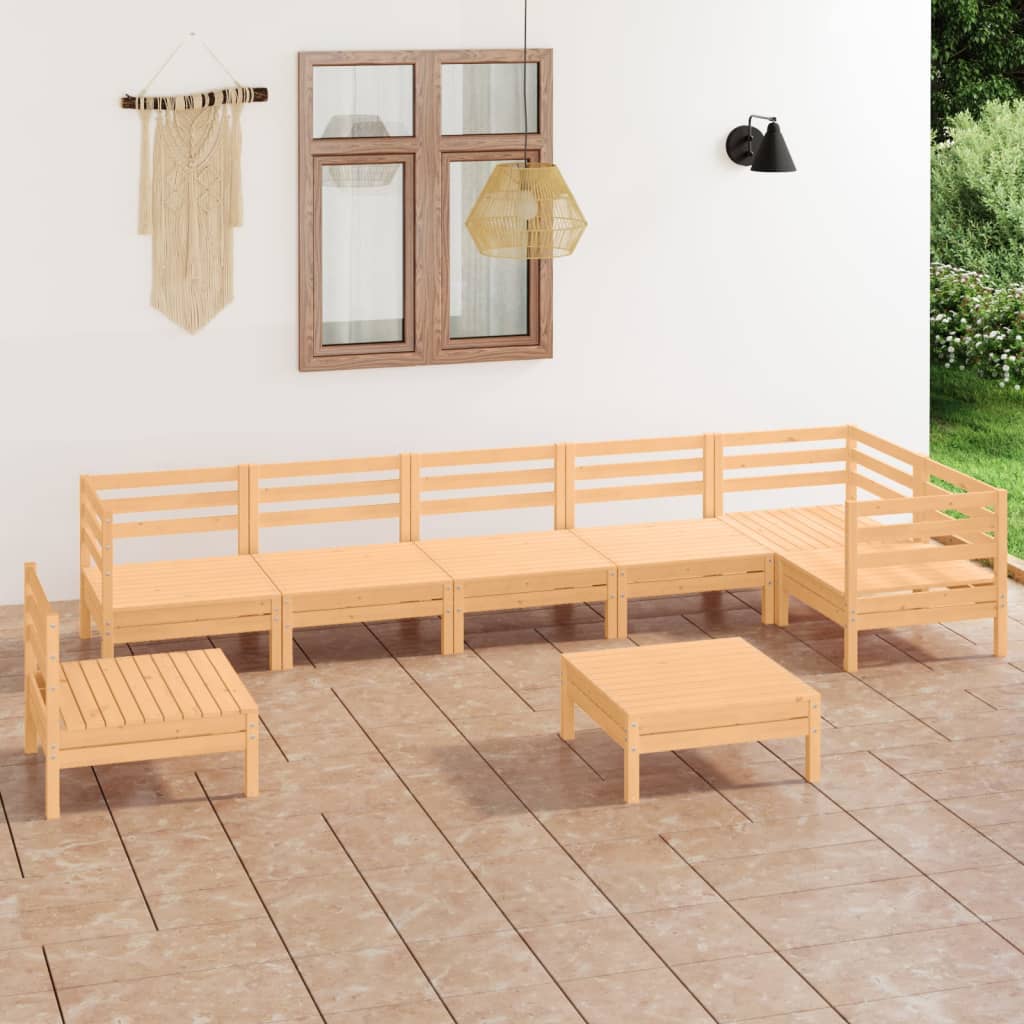 vidaXL 8-Piece Lounge Set Solid Pine Wood