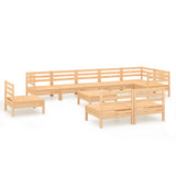 vidaXL 10-Piece Solid Pinewood Lounge Set