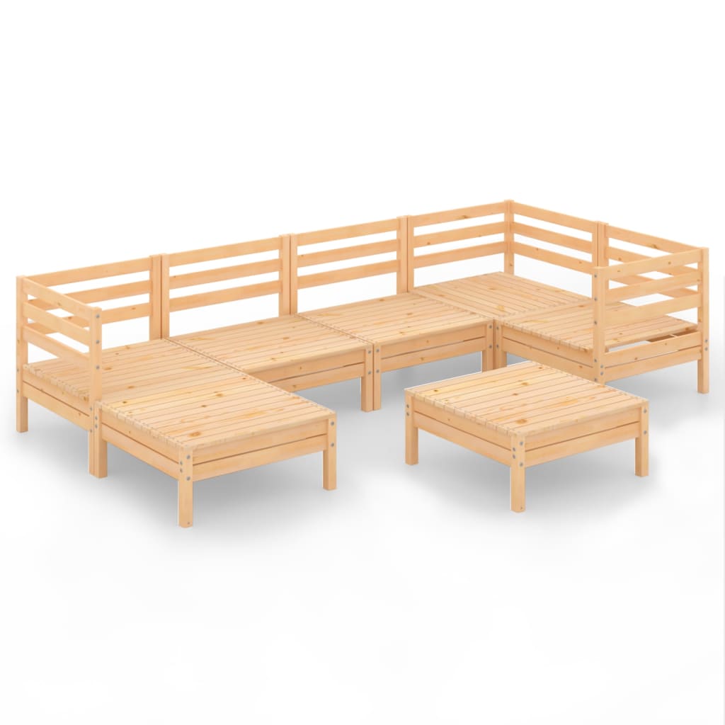 vidaXL 7-Piece Lounge Set Solid Pine Wood