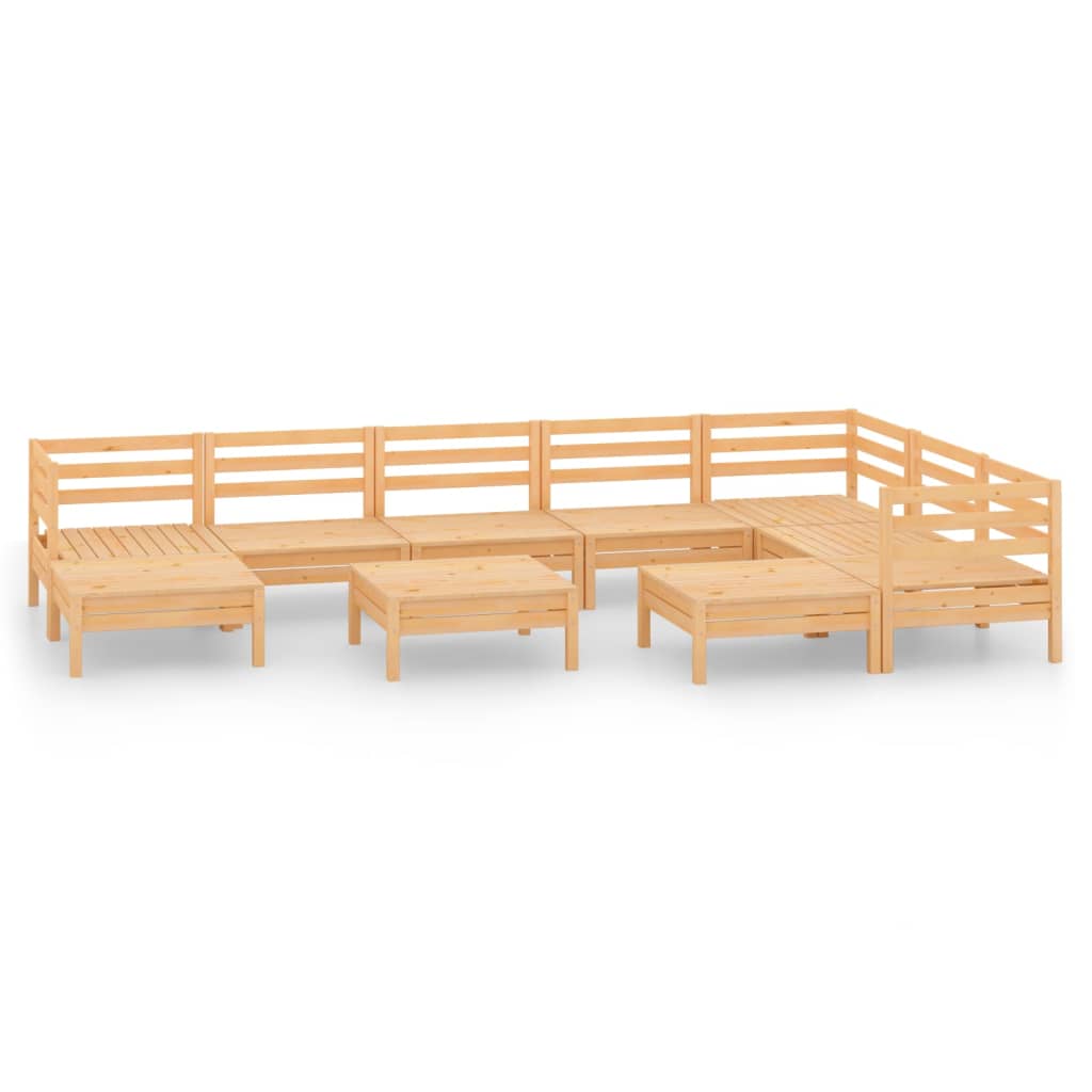vidaXL 10-delige Loungeset massief grenenhout