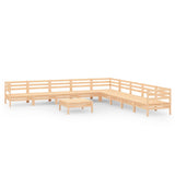 vidaXL 10-Piece Solid Pinewood Lounge Set