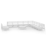 vidaXL 12-delige Loungeset massief grenenhout wit