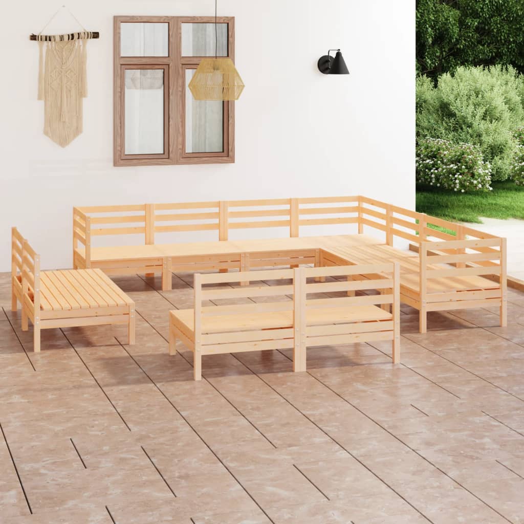 vidaXL 11-delige Loungeset massief grenenhout
