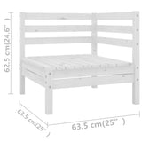 vidaXL 12-piece Lounge Set Solid Pine Wood White