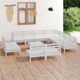 vidaXL 12-piece Lounge Set Solid Pine Wood White