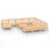 vidaXL 12-piece Solid Pinewood Lounge Set
