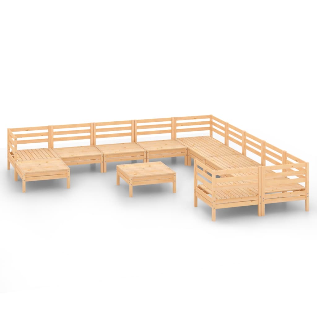 vidaXL 12-piece Solid Pinewood Lounge Set